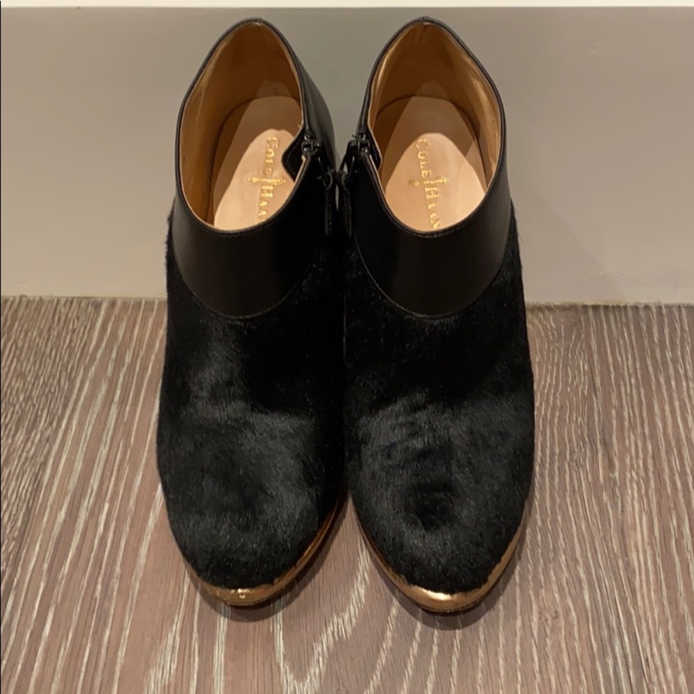 Cole Haan Black and Gold booties